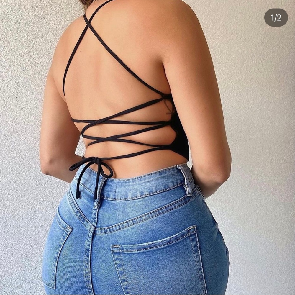 Black straps top